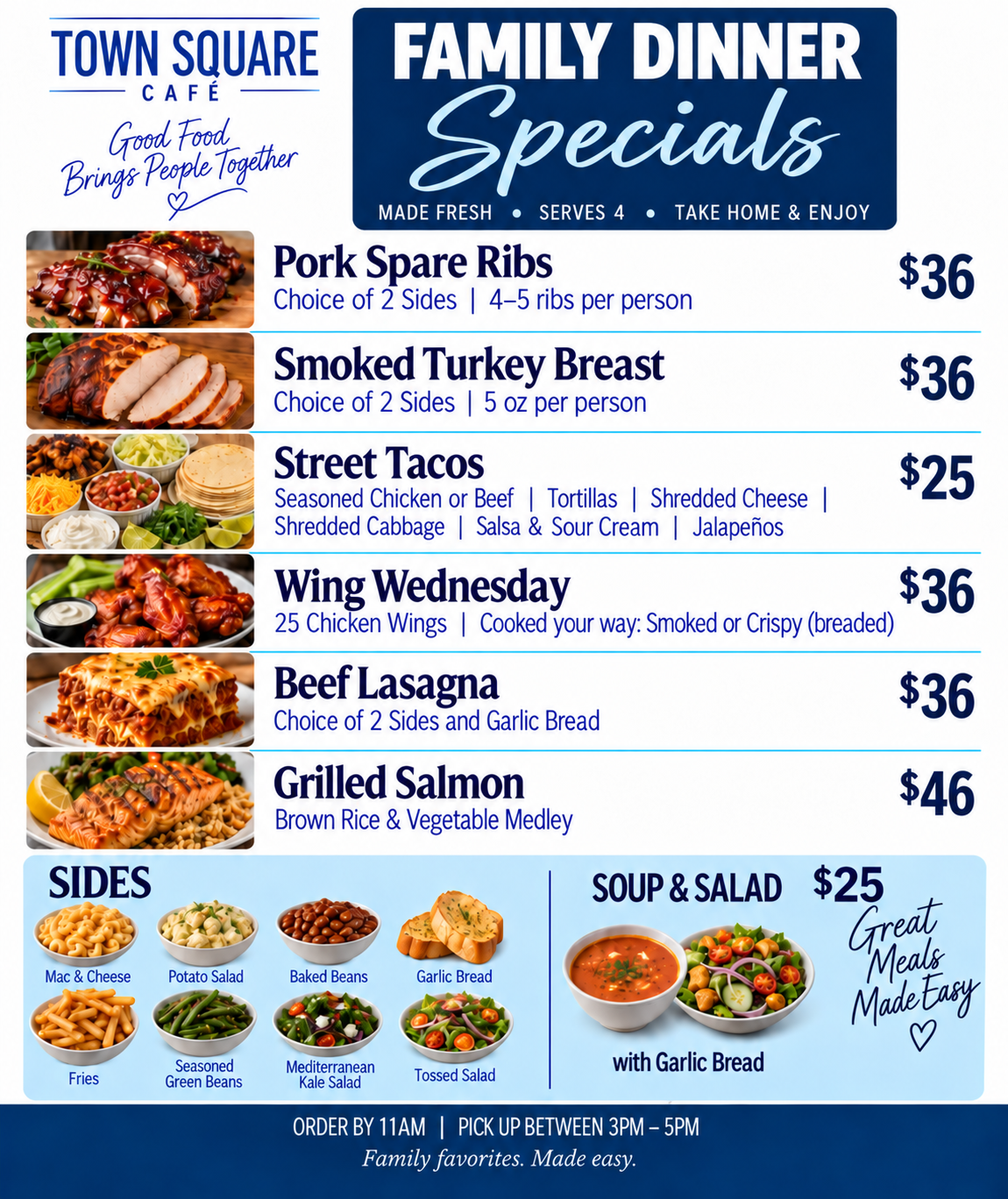 Family Dinner Specials TSC